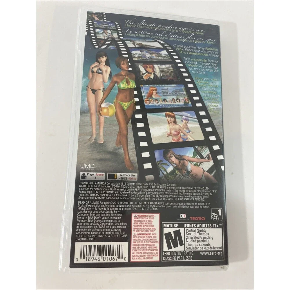 Dead or Alive: Paradise (Sony PSP, 2010) Case And Manual Only - No Game Included